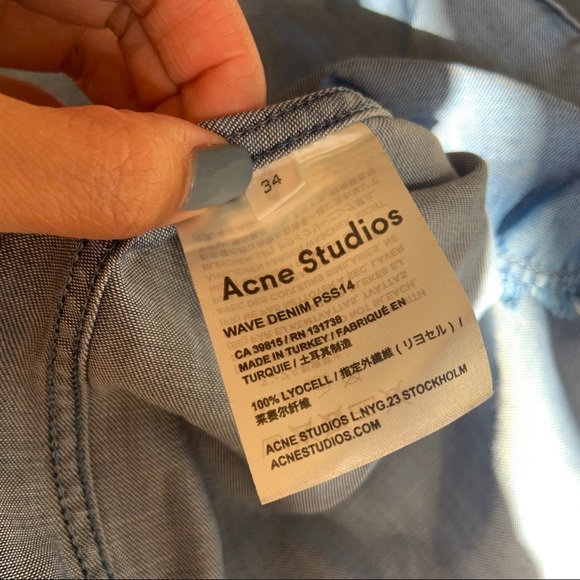 Acne Studios Wave Frayed Denim Shirt - Picture 5 of 6